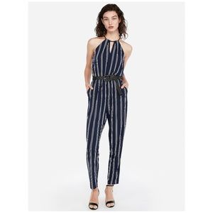 Express Keyhole Cut-Out Halter Jumpsuit Medium